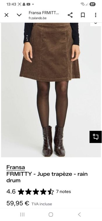 Jupe marron neuve taille 38 mais vaut un 40 