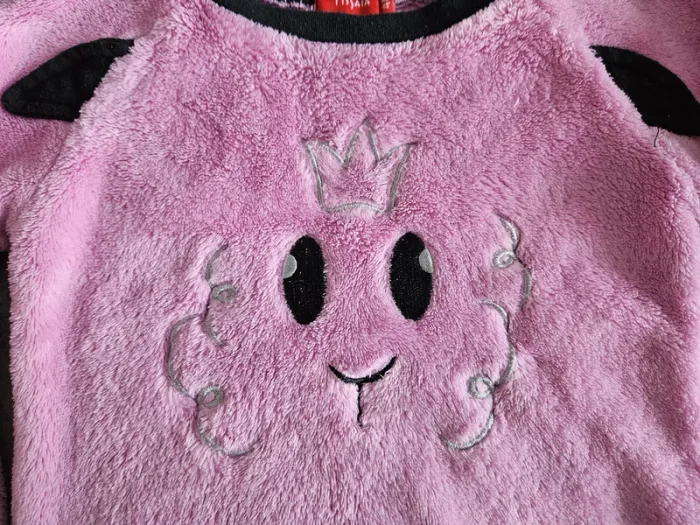Pull de pyjama pilou pilou - Taille 4 ans - Tissaia - Rose et noir - photo numéro 7