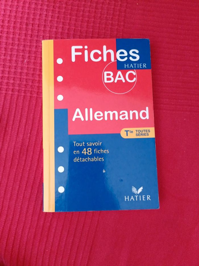 Allemand fiches Hatier bac terminal toutes séries