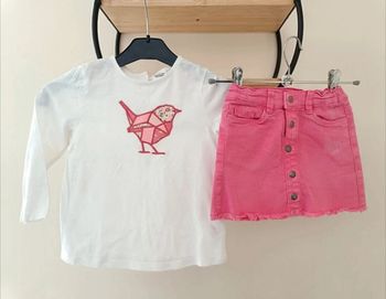 36 mois 3 ans ensemble tape a l'oeil Teeshirt et jupe