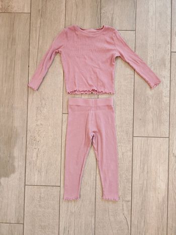 Ensemble uni côtelé fille 2/3 ans