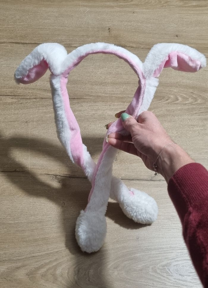 Serre-tête oreilles de lapin qui bougent - photo numéro 2