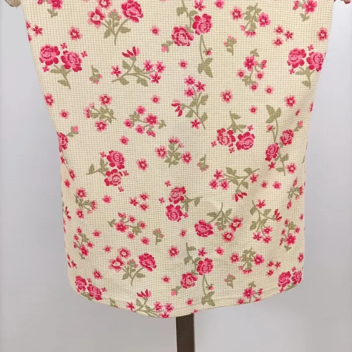 T-shirt fleuri River Island T40 motif roses rose et vert 100 % coton style vintage été A1267 - photo numéro 10