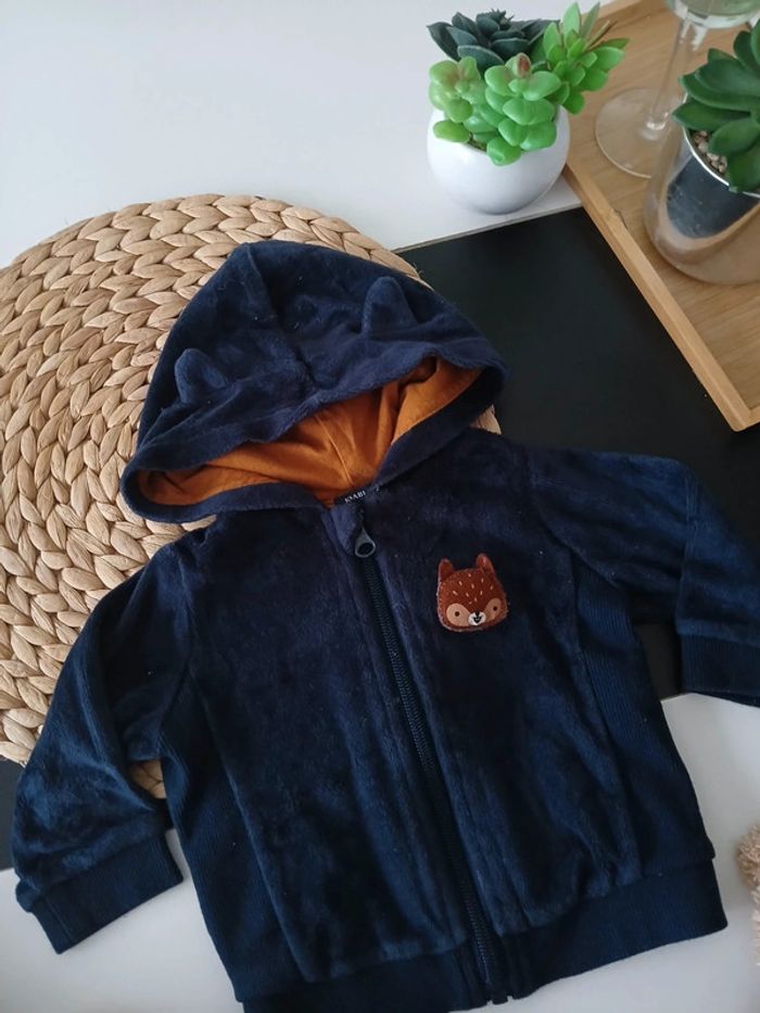 Veste polaire à capuche Comme Neuve Taille 9 mois🌿🦊 - photo numéro 3