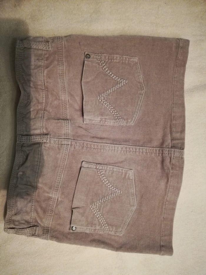 Jupe courte velours beige Naf Naf 8 ans - photo numéro 2