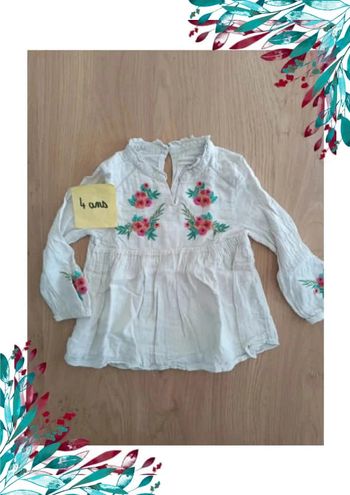 Tunique blouse fille à broderies 4 ans