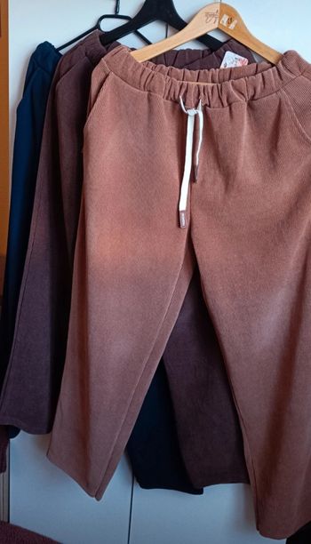 3 pantalons velours confort taille unique