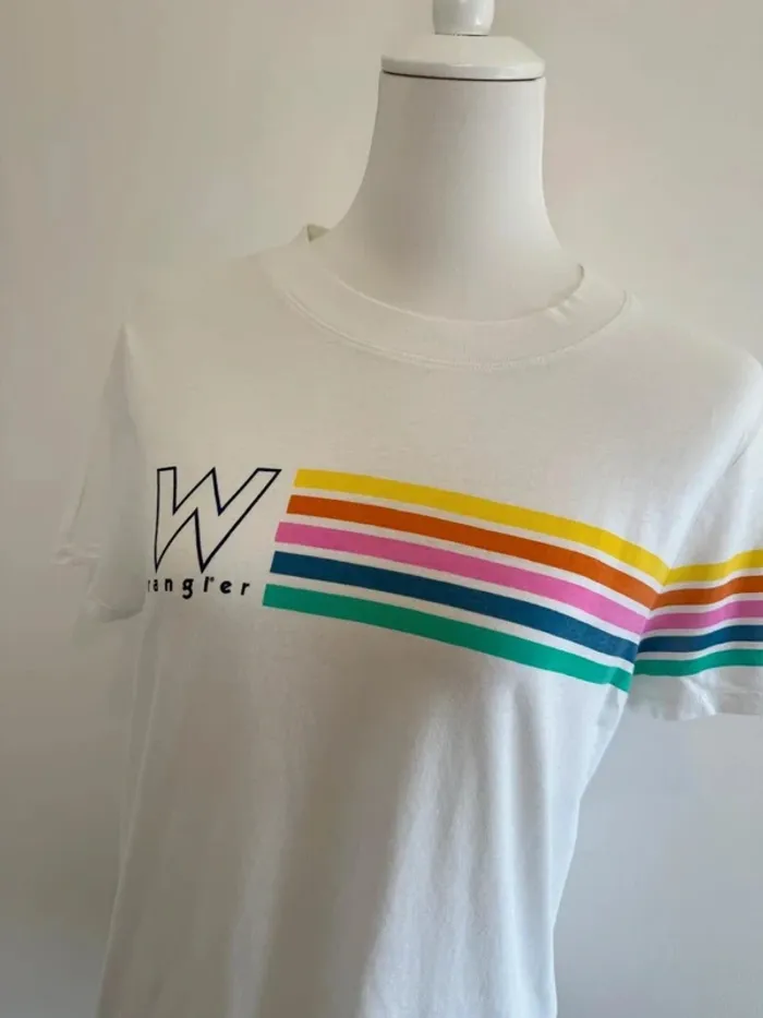 T-shirt Wangler femme blanc taille S parfait état - photo numéro 2