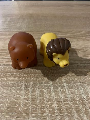 2 figurines animaux vintage style Little people de marque TRG&G 