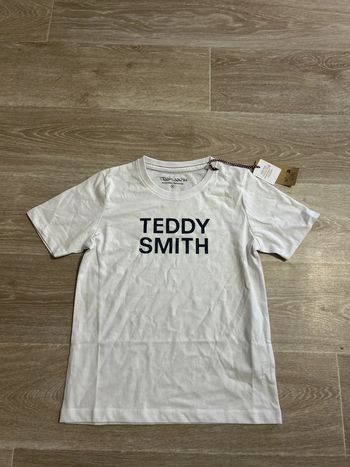 T-shirt Teddy Smith blanc logo navy 7-8ans
