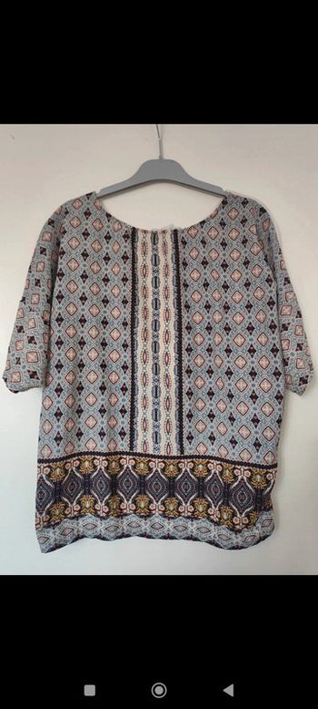 Blouse fluide à motifs multicolores dos blanc uni taille 38 Promod