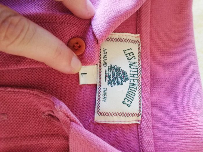 Polo manches longues homme Armand Thiery t. L lie de vie/rose fonce - photo numéro 2