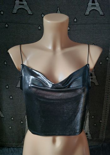 Top court argenté taille S