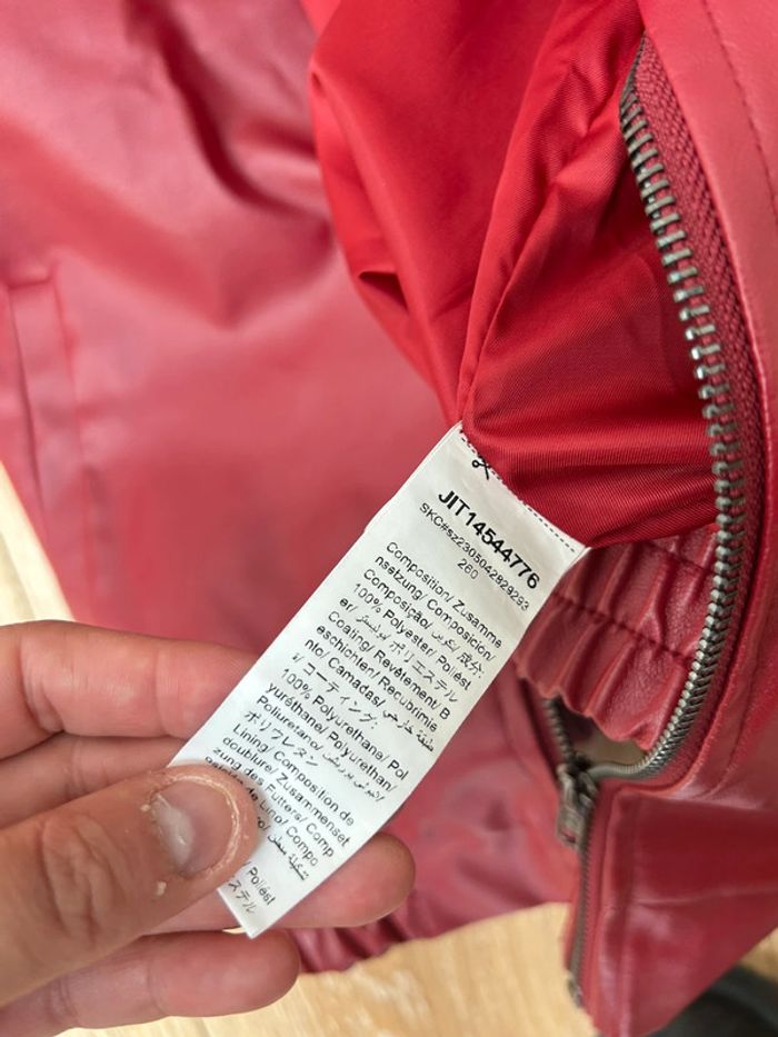 Veste similicuir bordeaux taille s - femme - photo numéro 10