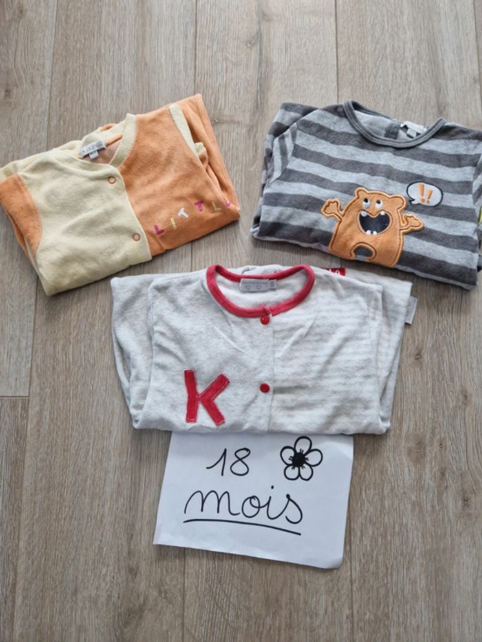 Lot de 3 grenouillères