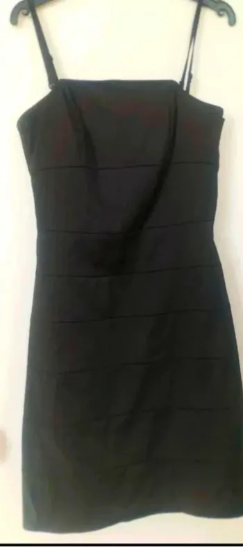 Robe  noire effet satinée - T38-M