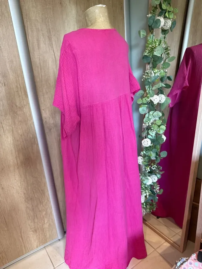 Magnifique robe longue en gaz de coton femme - photo numéro 3