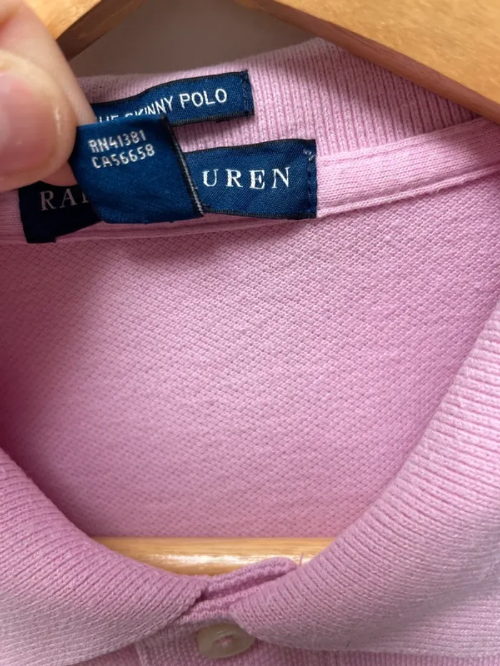 Polo Ralph Lauren pink logo green Skinny Womens XL - photo numéro 5