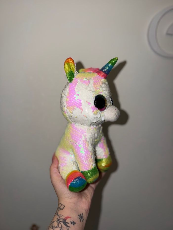 Peluche licorne sequin - photo numéro 2