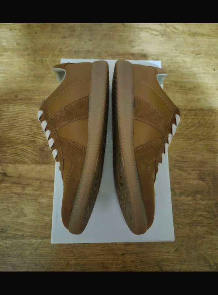 Maison Margiela GAT Replica Suède Basket Sneakers Moutarde - photo numéro 4