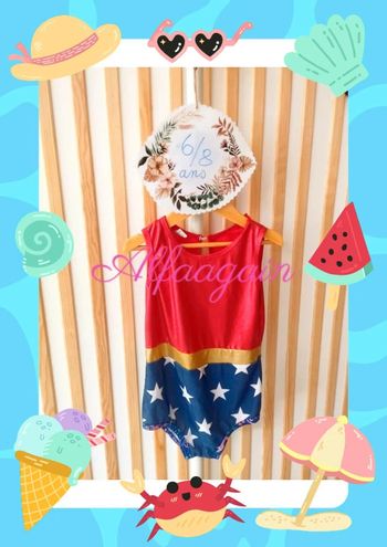 Maillot de bain Wonder woman 6/8ans