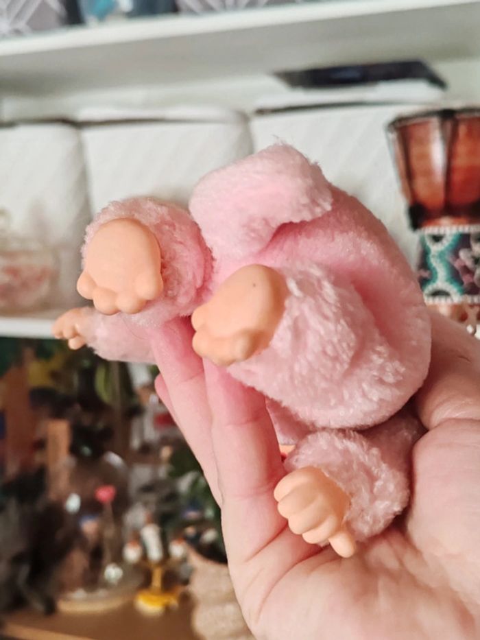 Lapin rose style monchhichi vintage bunny - photo numéro 7