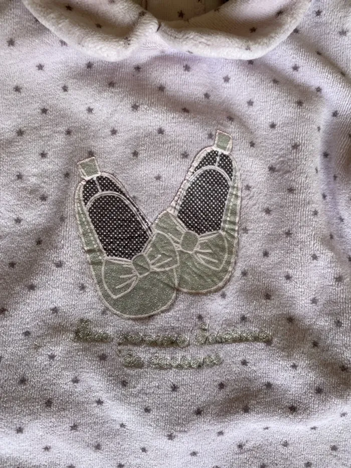 Pyjama rose hiver velours col épaulette bébé fille 3 mois tape à l’œil - photo numéro 2