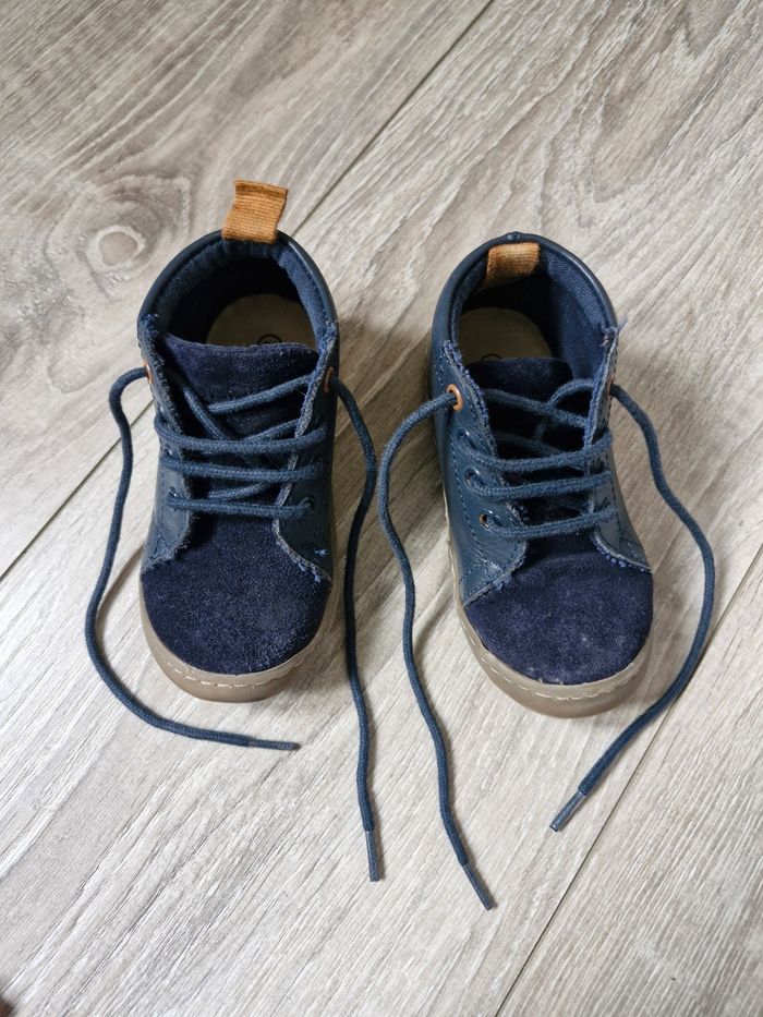 Bottines  / chaussures premiers pas bleu marine Obaïbi