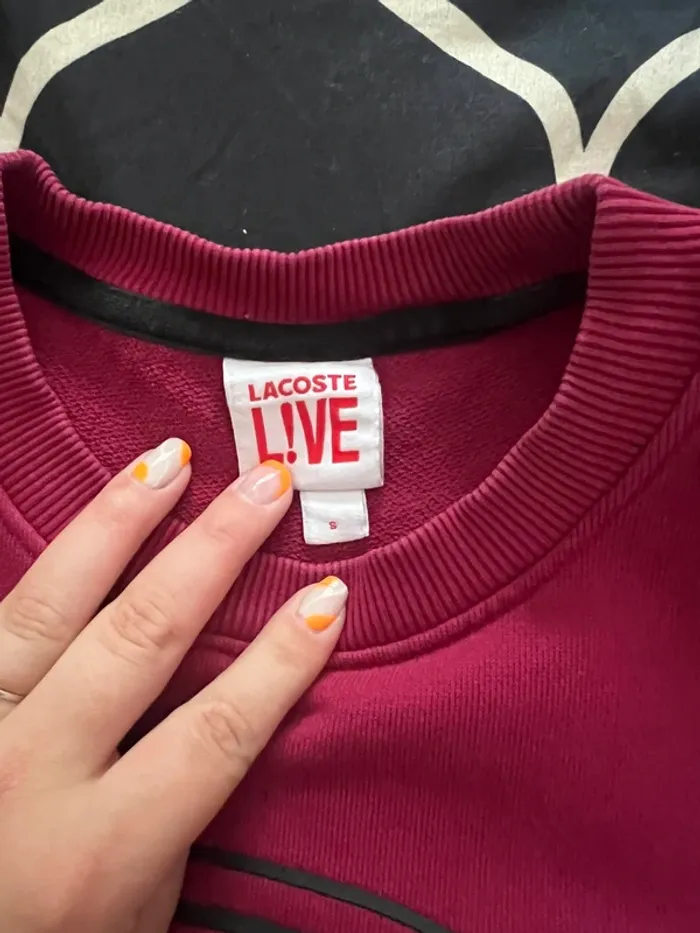Sweat Lacoste bordeau taille S 🐊 - photo numéro 3