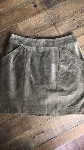 Jupe cuir kaki