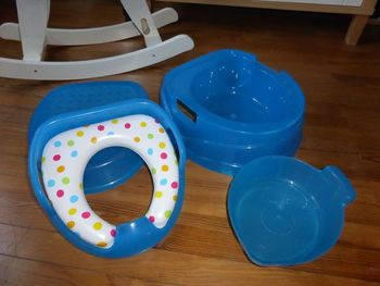 Pot bébé /réducteur / marche pied 3 en 1 bleu GETTY TBE