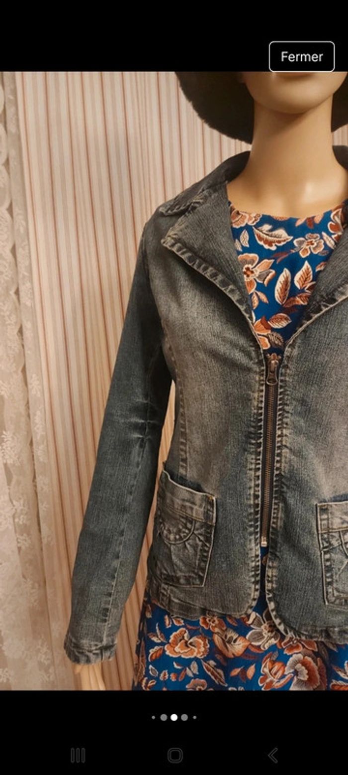 Veste en Jean bleu  Karma taille M - photo numéro 3