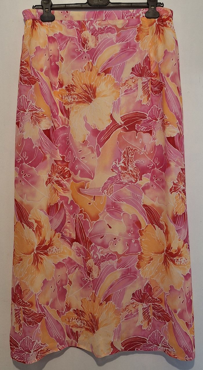 Ensemble chemise, débardeur et jupe rose/orange - photo numéro 2