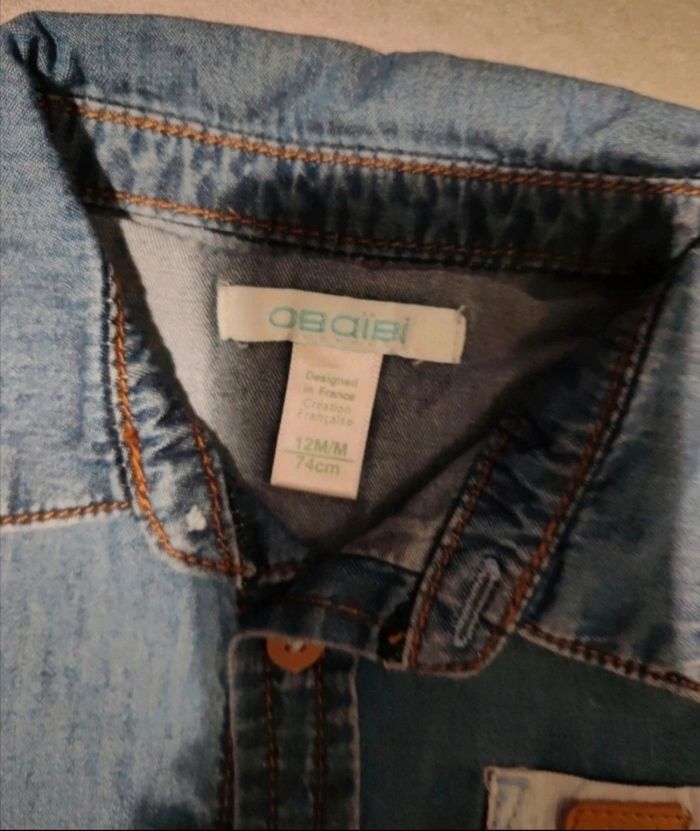 Chemise en jean garçon 12 mois - photo numéro 3