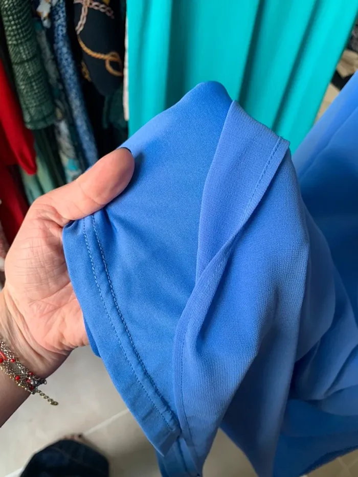 Robe longueur genou bleu avec dentelle Sinequanone taille S/M - photo numéro 12