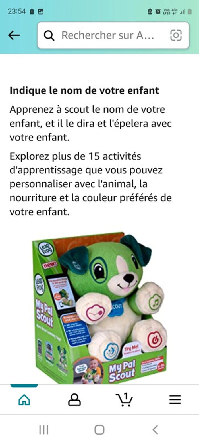 Peluche leap frog parlante - photo numéro 12