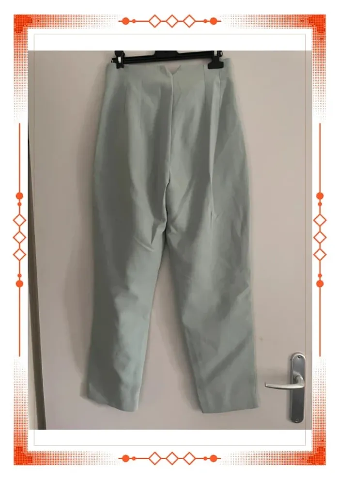 Pantalon vert d’eau Zara 36 S - photo numéro 3