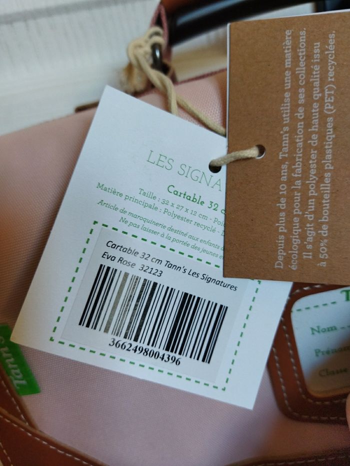 Cartable maternelle 32 cm tann's modèle Eva  neuf - photo numéro 3