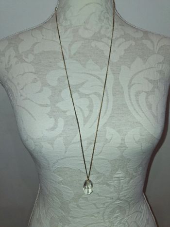 Collier sautoir dorée brillant transparent vintage