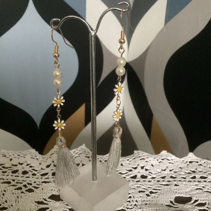 Boucles oreilles pendentif marguerite