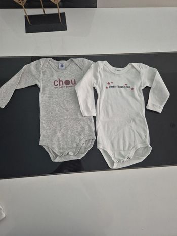 Lot de 2 bodies manches longues 12 mois