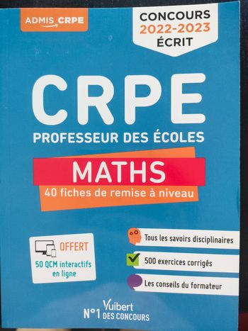 Annales Admis CRPE 2022-2023 mathématiques