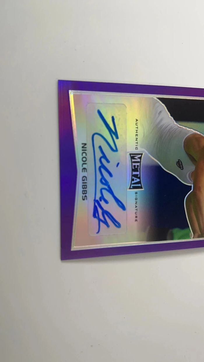 Nicole Gibbs BA-NGI signed autograph auto 2016 Leaf Metal Tennis Card violet 02/25 - photo numéro 3