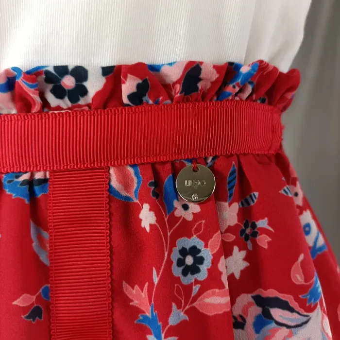 Jupe courte rouge imprimée fleuri - Liu Jo Milano - Taille 42 (estimé) - LE A968 - photo numéro 5