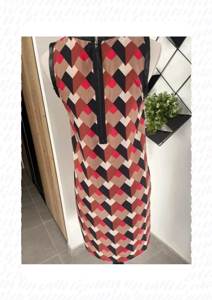 Robe fluide chipie taille 34 à motif géométrique - photo numéro 9
