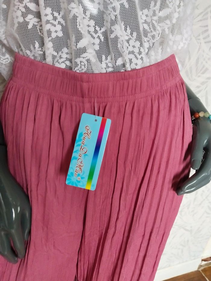 Jolie pantalon femme plissé jambes larges taille 36 38 40 42 44 46 - photo numéro 3