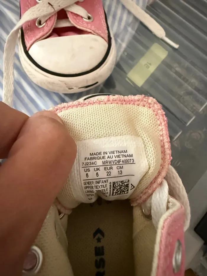 Baskets montantes Converse All Star roses - Pointure 22 - photo numéro 5