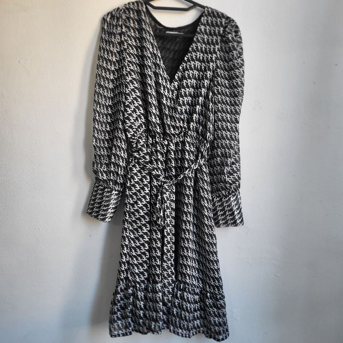 Robe pied-de-poule Bellerina M/L – chic & fluide, noir et blanc - photo numéro 2
