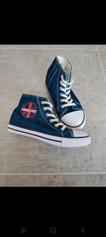 Baskets montantes en toile zip