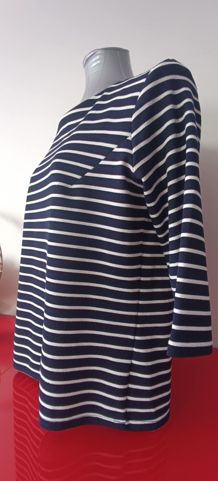 Blouse T-shirt Haut Top marinière manches 3/4 Taille 3 - photo numéro 6